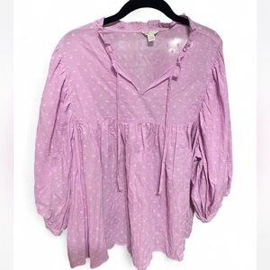 Cato Lavender Polka Dot Top